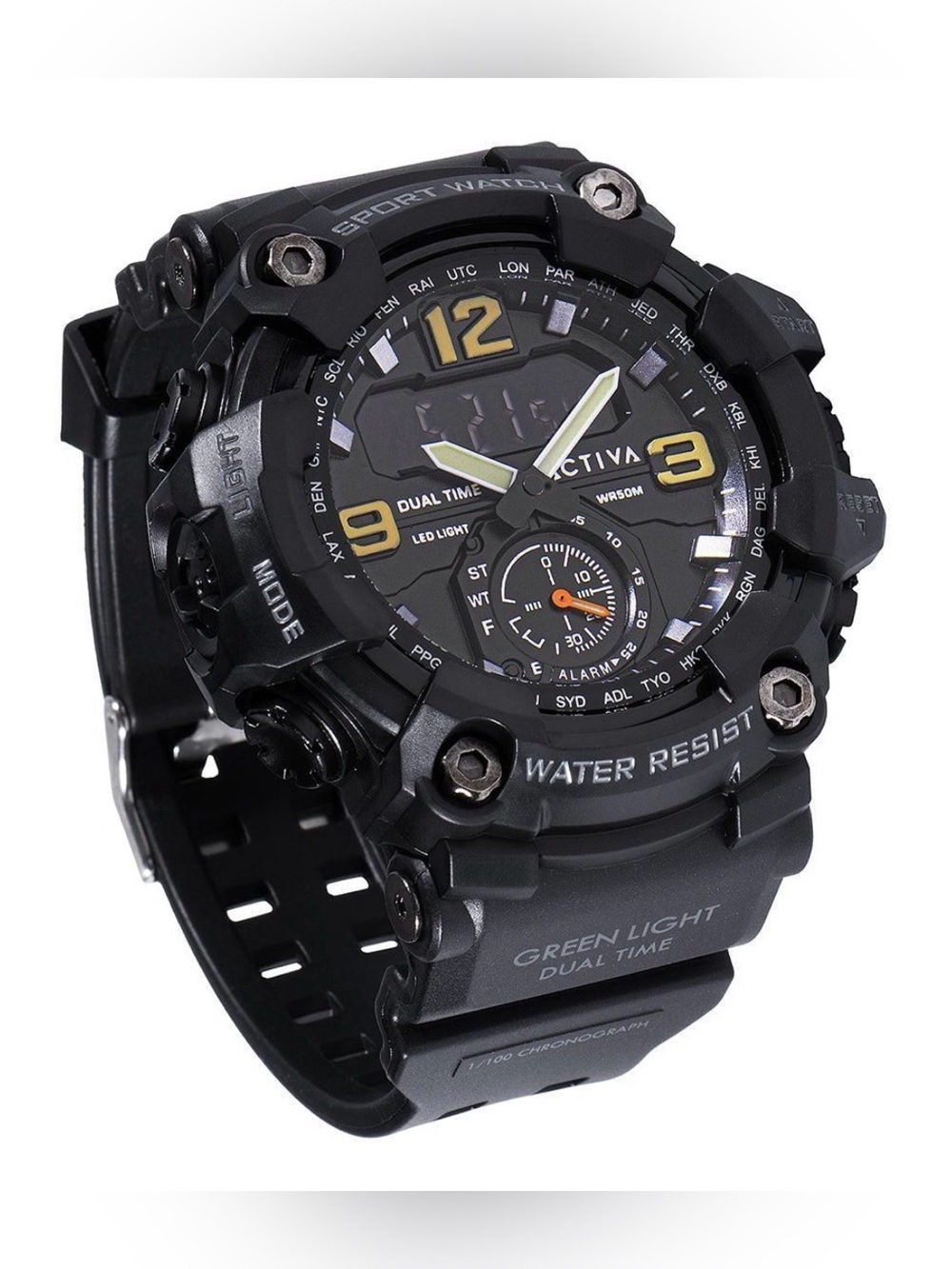 NWT Activa X Invicta BlackOps Digital Men's Watch 56mm. Black ACW1637-001